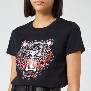 NWT KENZO Women's Classic Tiger Cotton Single Jersey T-Shirt - Black Size XS